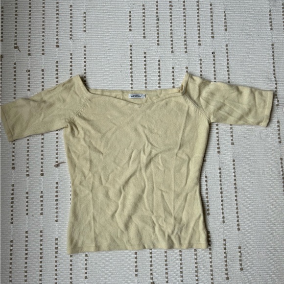 Designer vintage Chaiken and Capone pale yellow sweater top - Picture 1 of 7